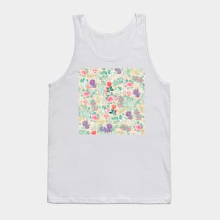 Pink Roses Floral Design Tank Top